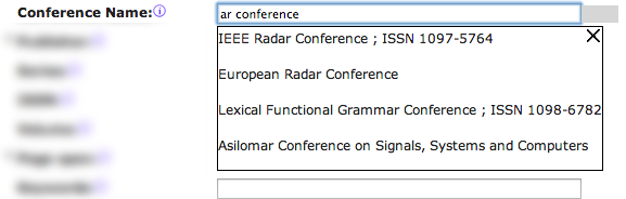 The conference name field